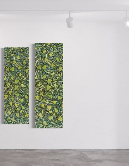 Green Gold Sardines | Framed Giclee Print on Canvas